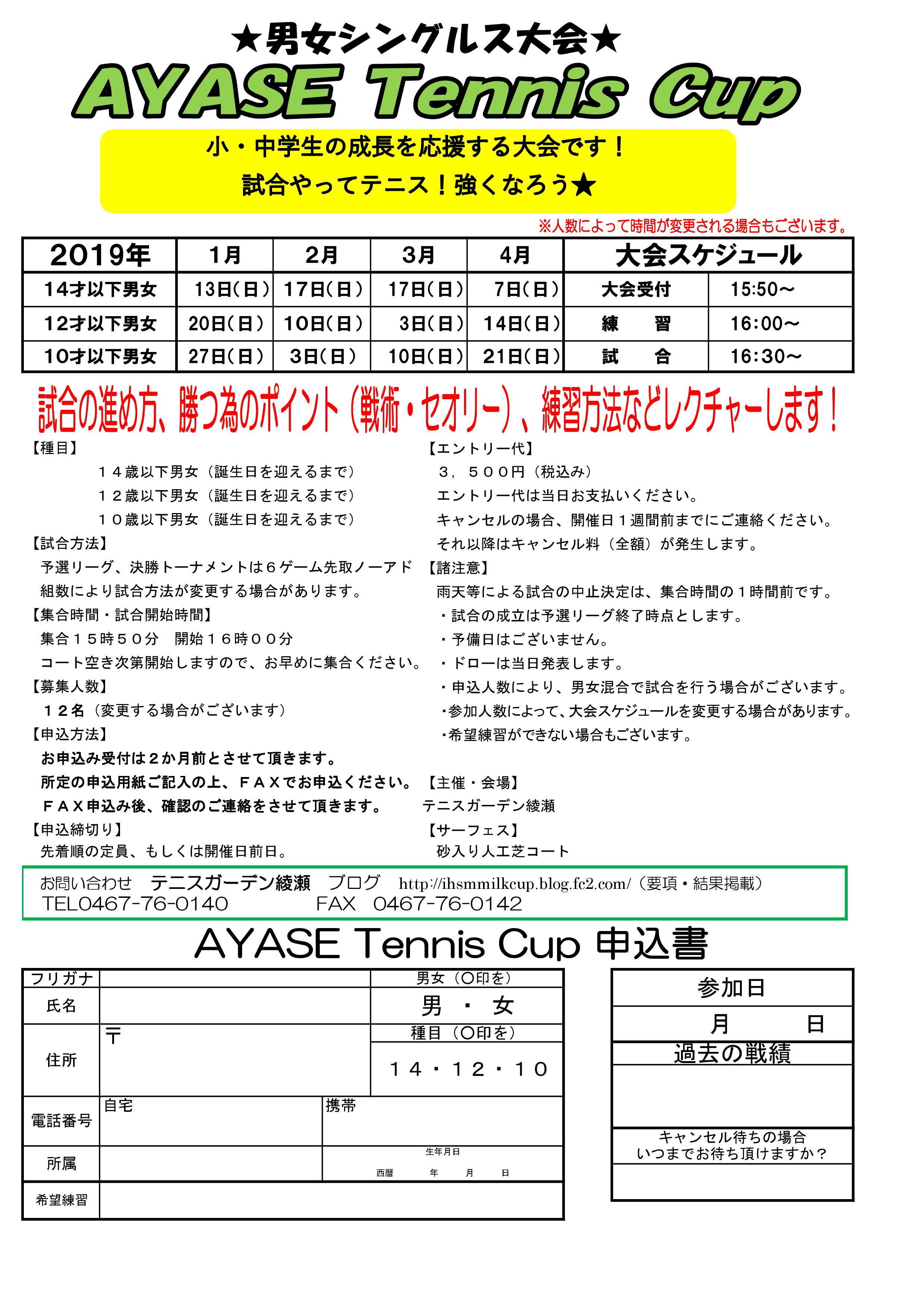 1901～1912要項 AYASE TENNIS CUP１～４月開催要項・申し込み用紙